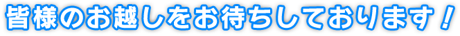 皆様のお越しをお待ちしております！