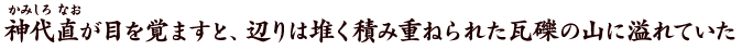 神代直が目を覚ますと、辺りは堆く積み重ねられた瓦礫の山に溢れていた